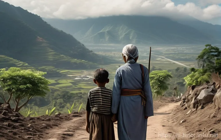 동티모르의 독립 선언문 - **Prompt 1: The Dawn of Self-Determination in East Timor (November 28, 1975)**
    "A vibrant, histo...