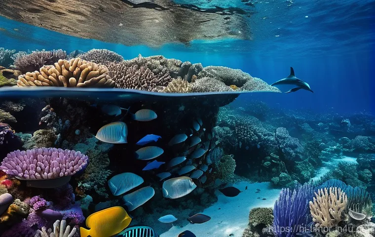 동티모르의 동물 보호 활동 - **A Vibrant Underwater World in East Timor:**
    A breathtaking, hyper-realistic underwater scene c...