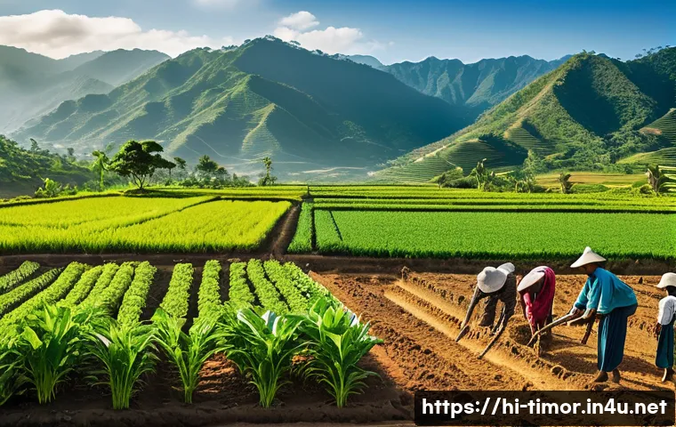 동티모르 경제 현황 - **Prompt 1: Agricultural Prosperity in Timor-Leste**
"A vibrant, wide-angle shot of fertile agri...